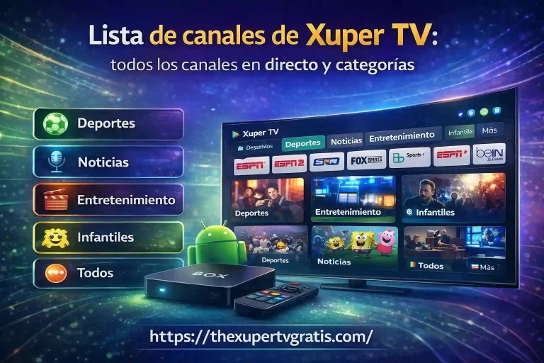 Lista de canales de Xuper TV todos los canales en directo y categorías