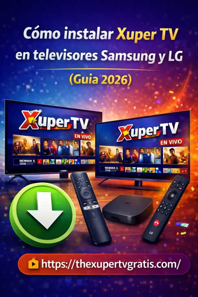 Cómo instalar Xuper TV en televisores Samsung y LG (Guía 2026)